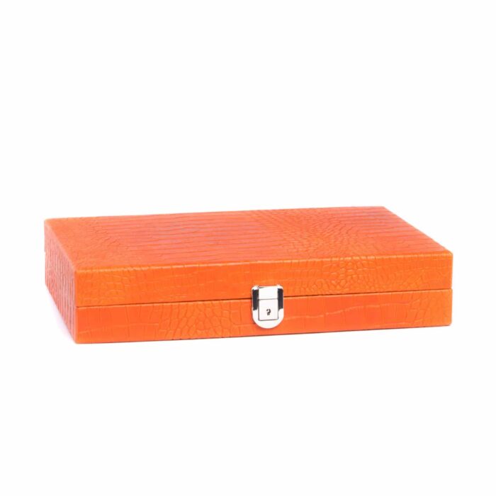 HECTOR SAXE · BACKGAMMON MEDIUM [ORANGE CROCO] - Afbeelding 3